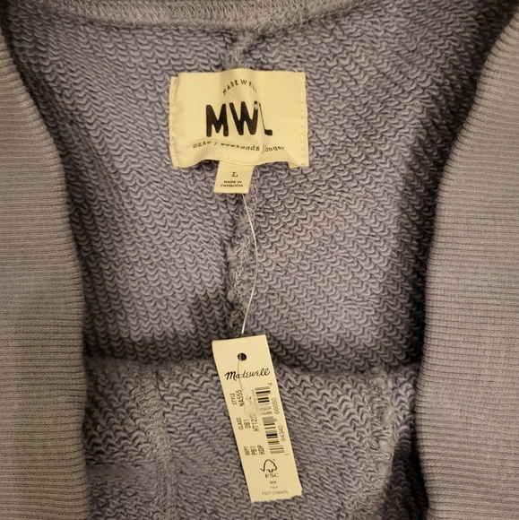 Madewell Airyterry Stitched Pocket Sweatshorts Varsity Striped Edition Size L - Picture 8 of 10